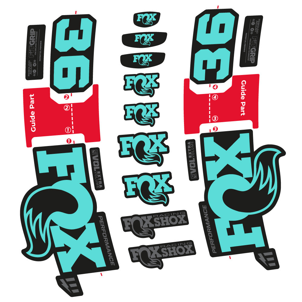Stickers Fox 36 Performance E-Optimized compatibles - Autocollants fourche VTT