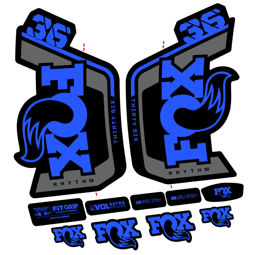 Stickers Fox 36 Rhythm 29” Autocollant Kit with 2023 2024 MTB Vinyl Stickers Autocollants fourche VTT