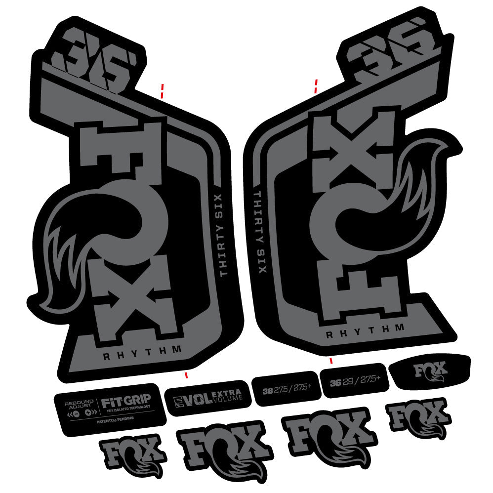 Stickers Fox 36 Rhythm 29” Autocollant Kit with 2023 2024 MTB Vinyl Stickers Autocollants fourche VTT