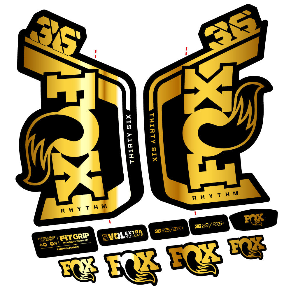 Stickers Fox 36 Rhythm 29” Autocollant Kit with 2023 2024 MTB Vinyl Stickers Autocollants fourche VTT