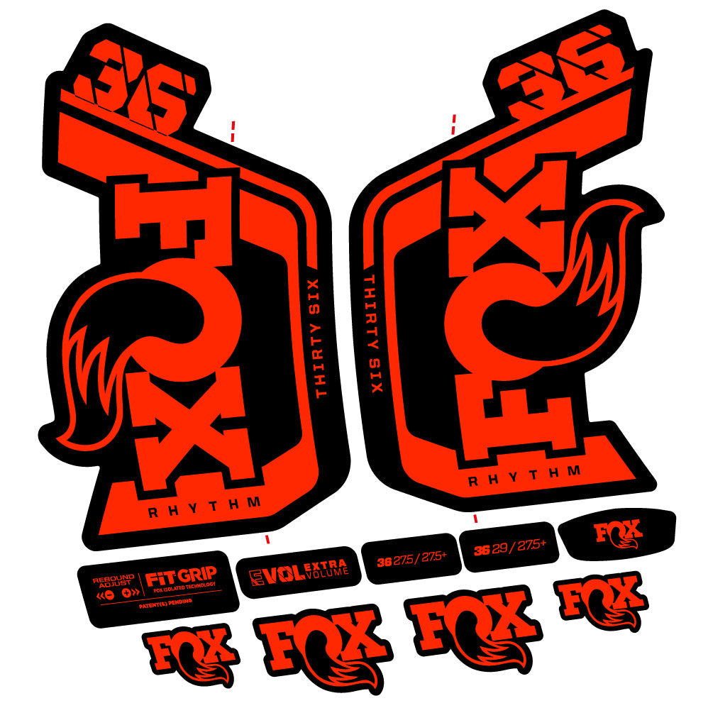 Stickers Fox 36 Rhythm 29” Autocollant Kit with 2023 2024 MTB Vinyl Stickers Autocollants fourche VTT
