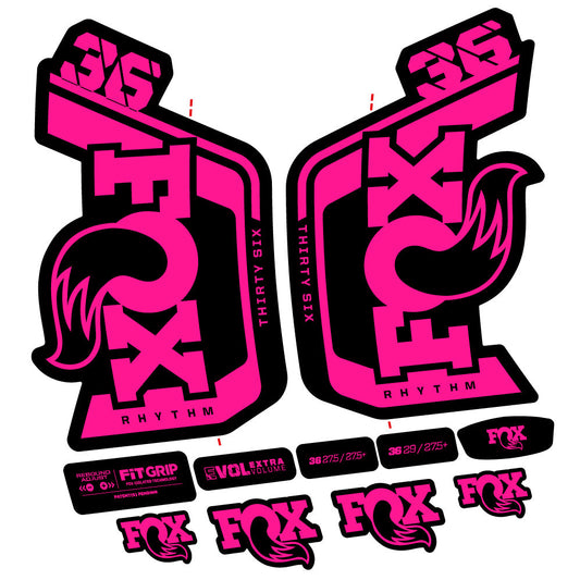 Stickers Fox 36 Rhythm 29” Autocollant Kit with 2023 2024 MTB Vinyl Stickers Autocollants fourche VTT