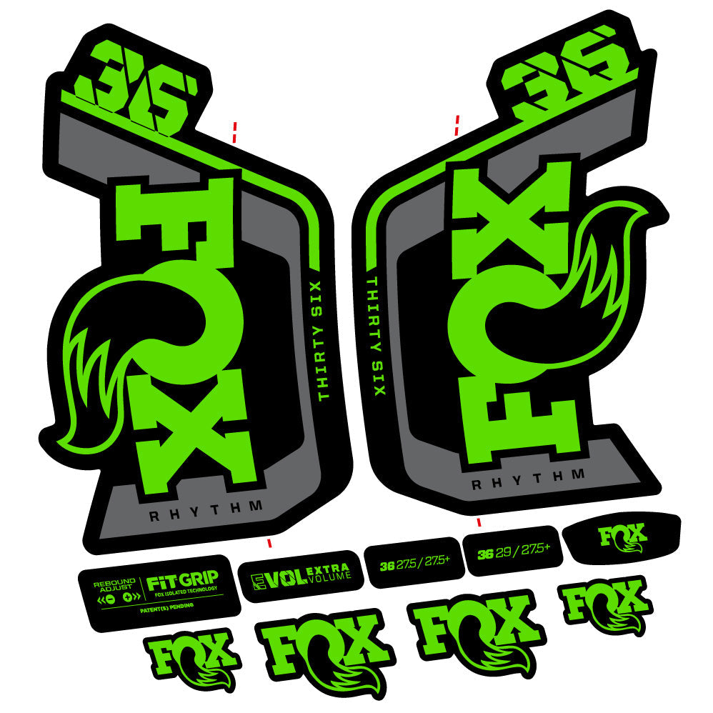 Stickers Fox 36 Rhythm 29” Autocollant Kit with 2023 2024 MTB Vinyl Stickers Autocollants fourche VTT