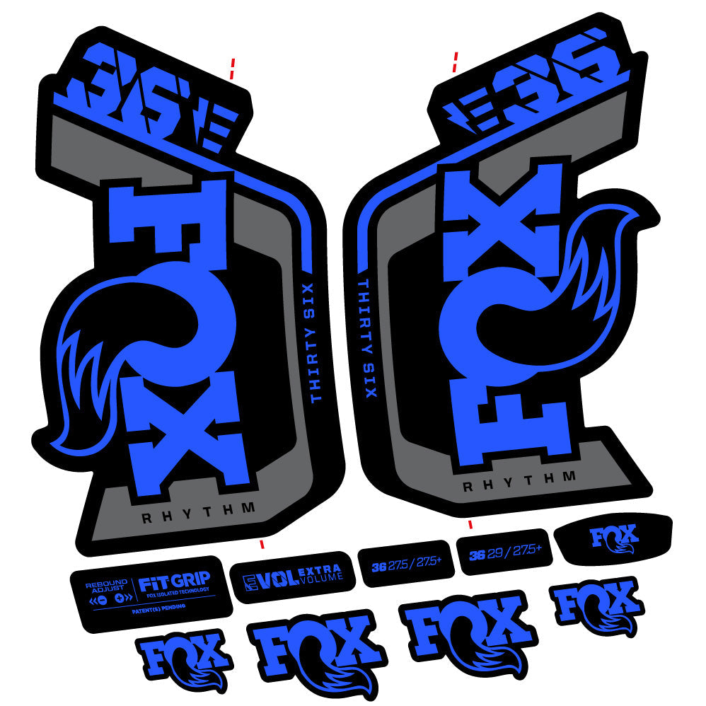 Stickers Fox 36 Rhythm E 29” Autocollant Kit with 2023 2024 MTB Vinyl Stickers Autocollants fourche VTT