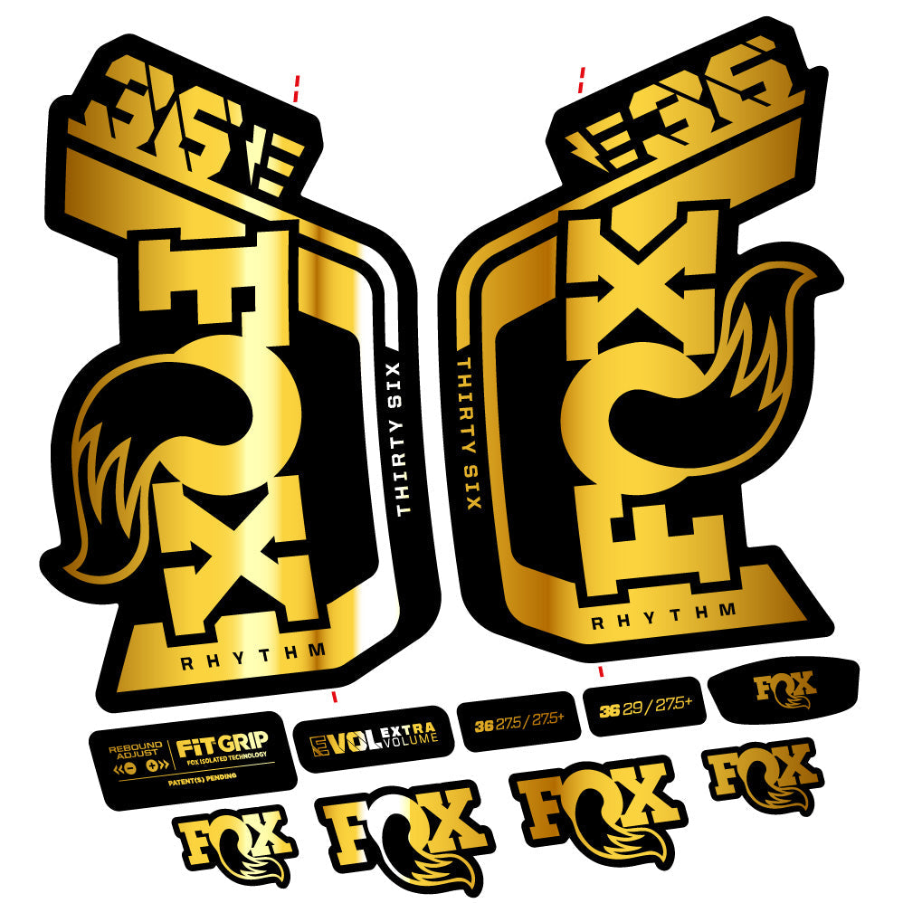 Stickers Fox 36 Rhythm E 29” Autocollant Kit with 2023 2024 MTB Vinyl Stickers Autocollants fourche VTT