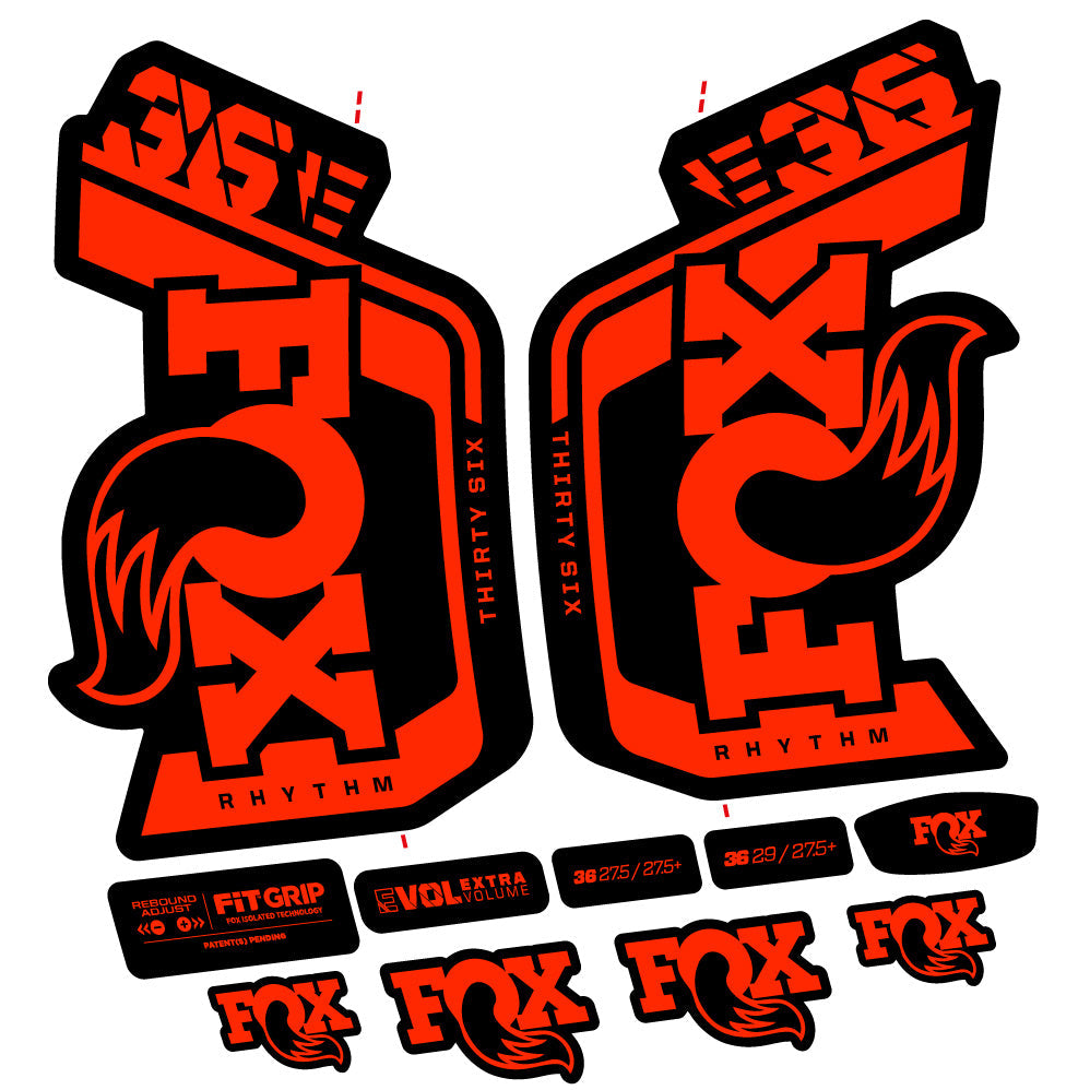 Stickers Fox 36 Rhythm E 29” Autocollant Kit with 2023 2024 MTB Vinyl Stickers Autocollants fourche VTT