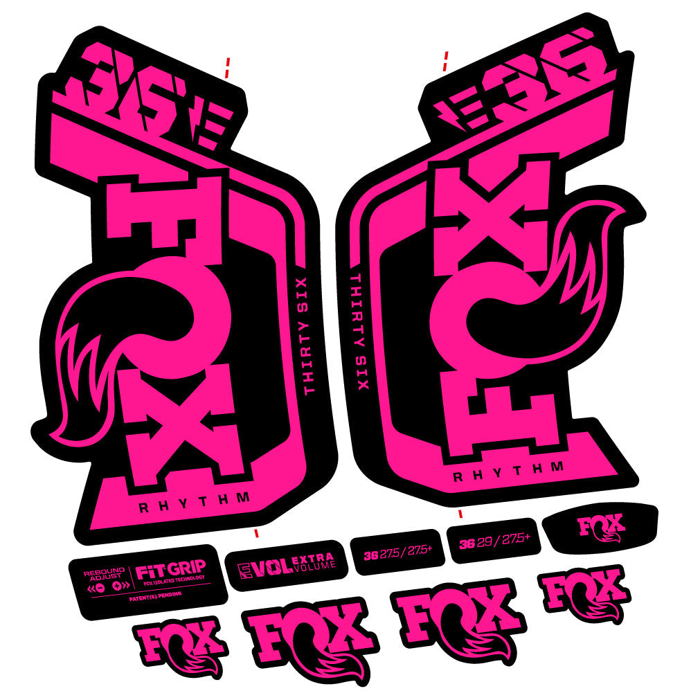 Stickers Fox 36 Rhythm E 29” Autocollant Kit with 2023 2024 MTB Vinyl Stickers Autocollants fourche VTT