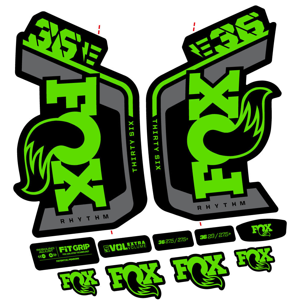Stickers Fox 36 Rhythm E 29” Autocollant Kit with 2023 2024 MTB Vinyl Stickers Autocollants fourche VTT