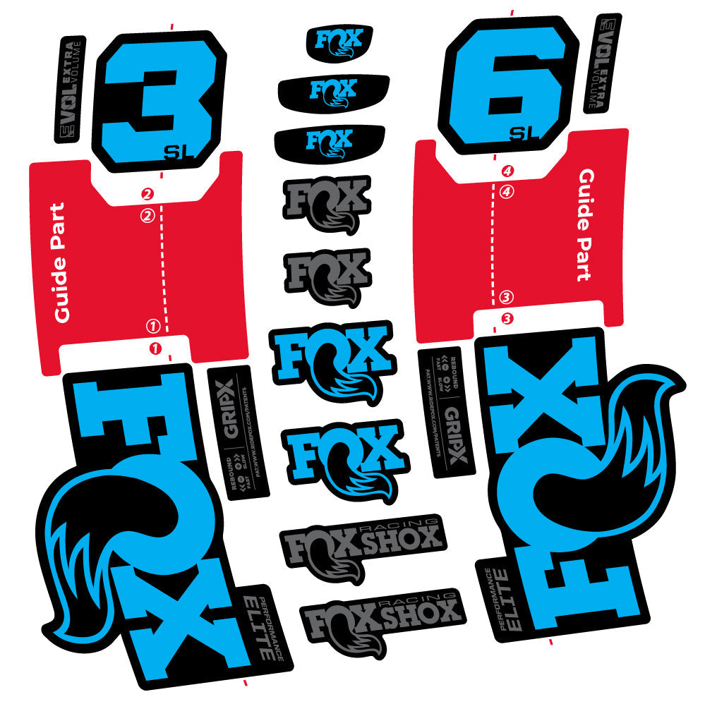 Stickers Fox 36 SL Performance Elite compatibles - Autocollants fourche VTT