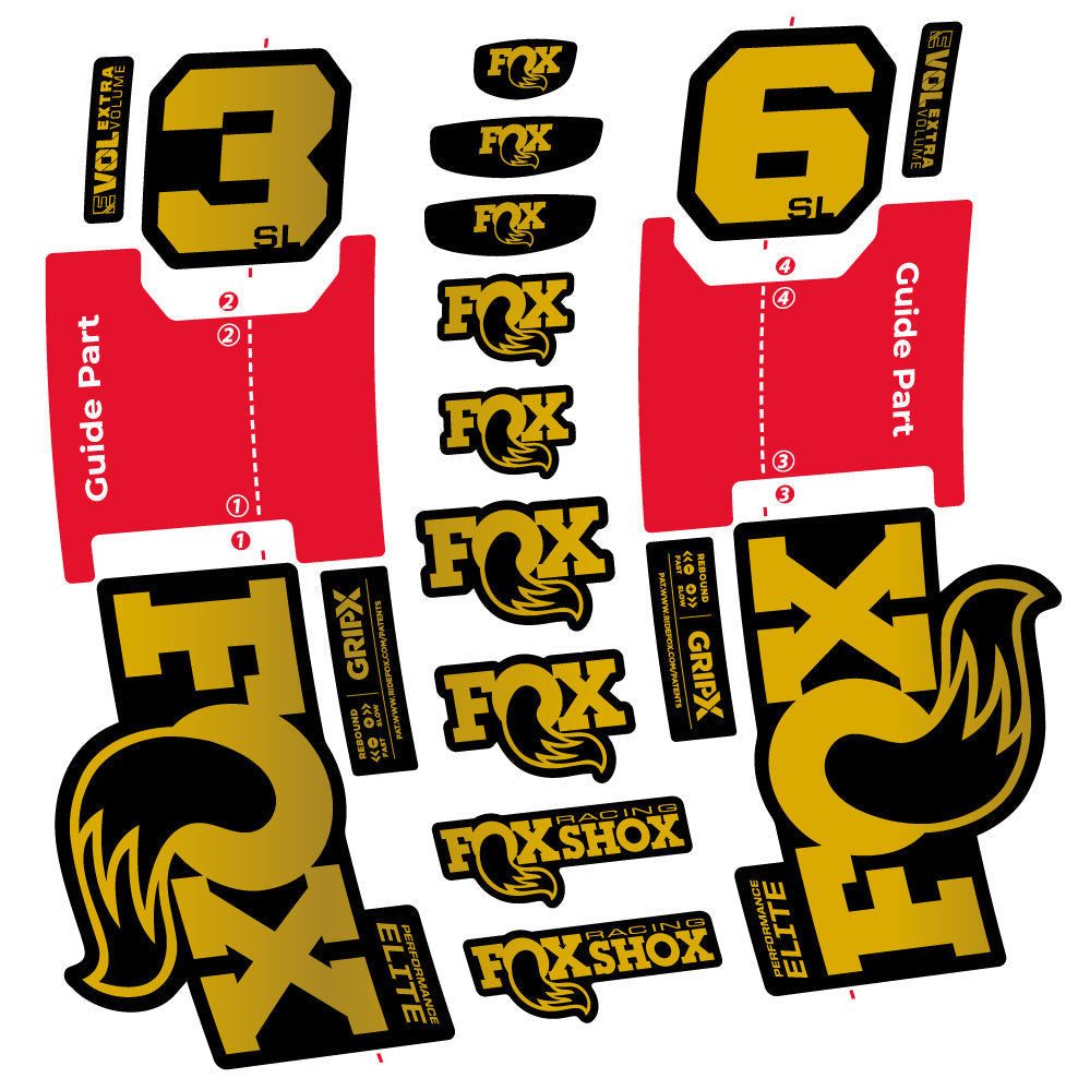 Stickers Fox 36 SL Performance Elite compatibles - Autocollants fourche VTT