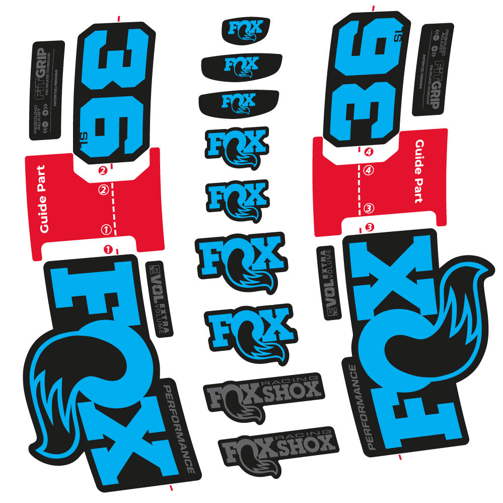 Stickers Fox 36 SL Performance compatibles Autocollants fourche VTT 29"
