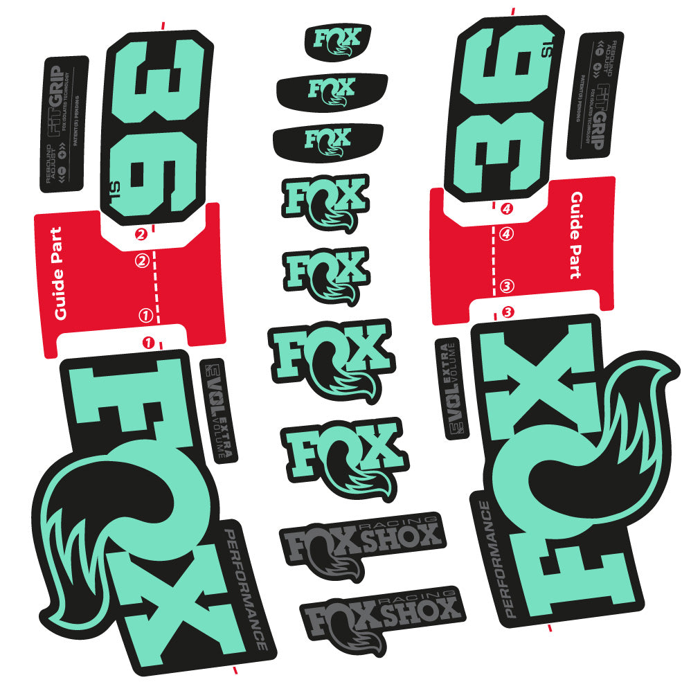 Stickers Fox 36 SL Performance compatibles - Autocollants fourche VTT