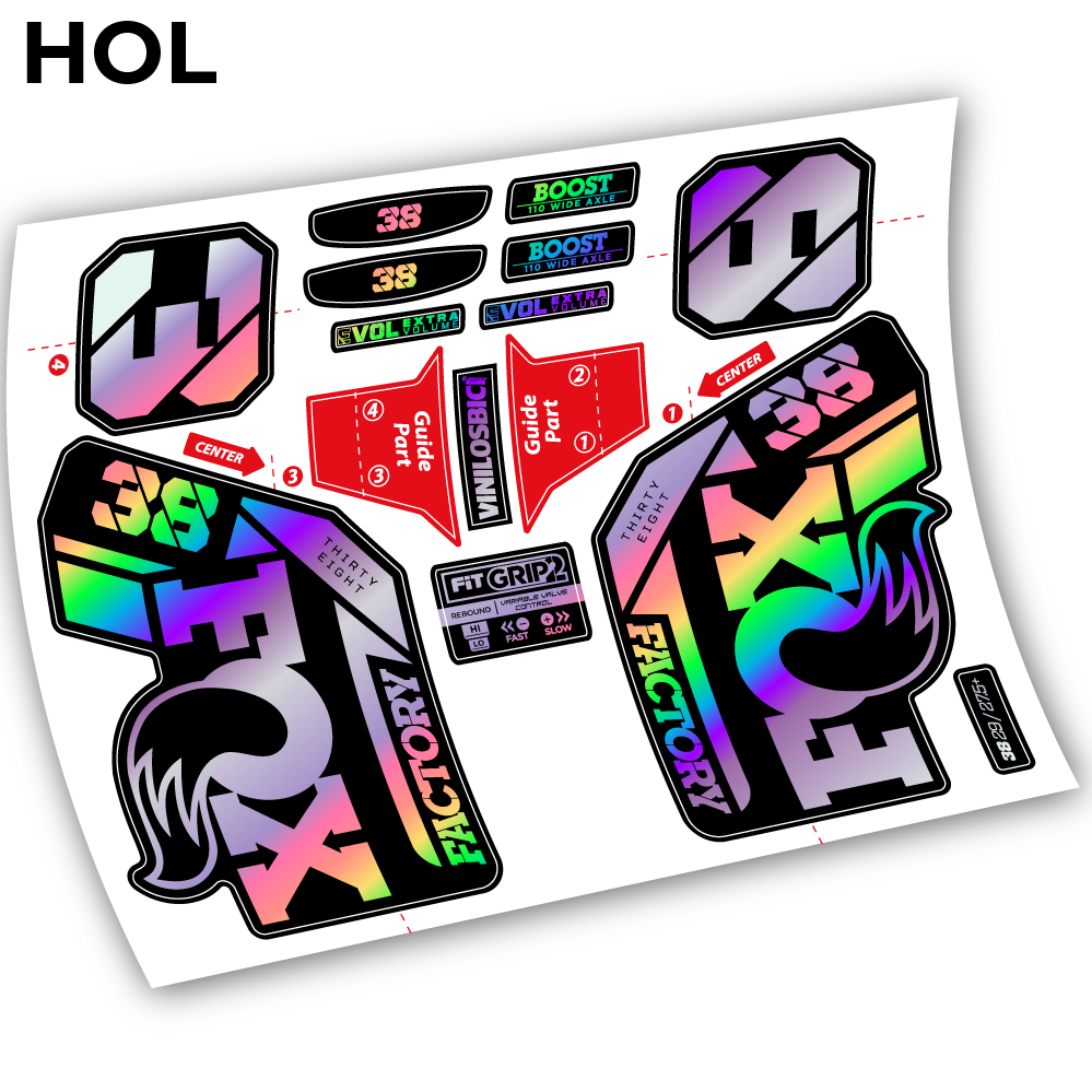 Stickers Fox 38 2021 compatibles Autocollants fourche VTT 29"