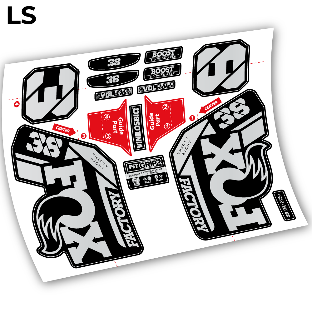 Stickers Fox 38 2021 compatibles Autocollants fourche VTT 29"