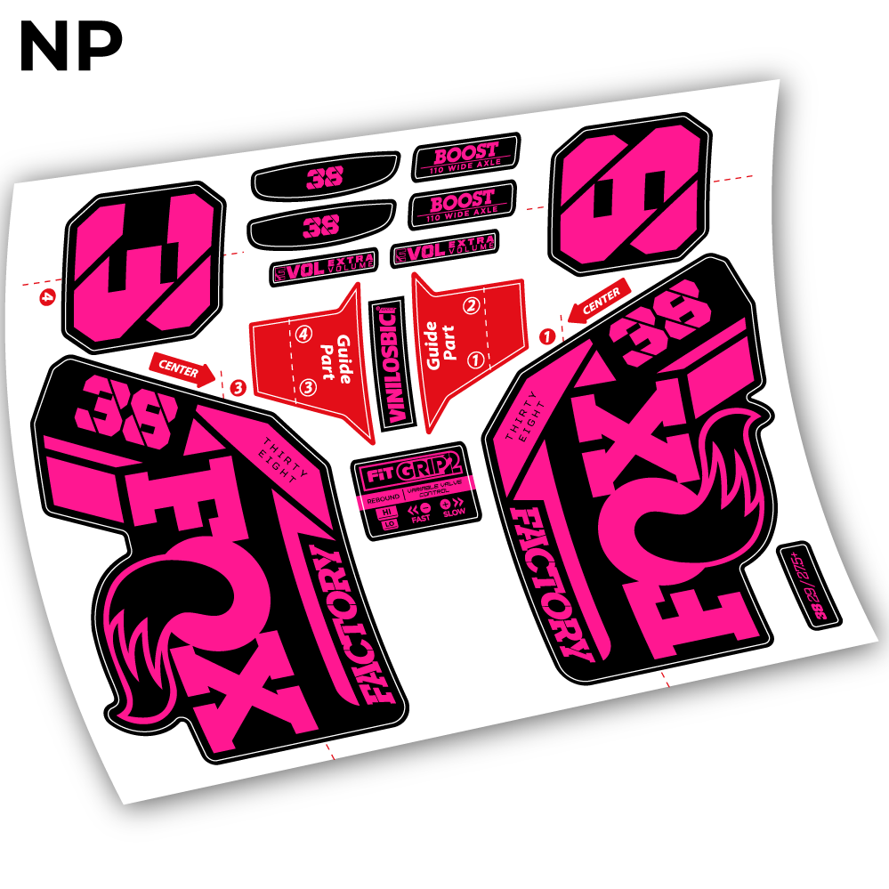 Stickers Fox 38 2021 compatibles Autocollants fourche VTT 29"