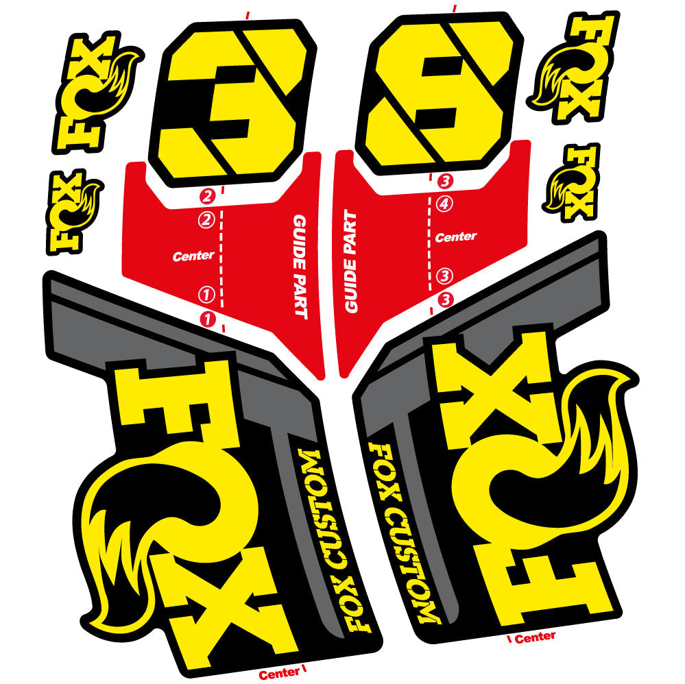 Stickers Fox Custom 38 2022 compatibles Autocollants fourche VTT 29"