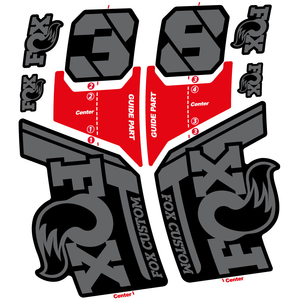 Stickers Fox Custom 38 2022 compatibles Autocollants fourche VTT 29"