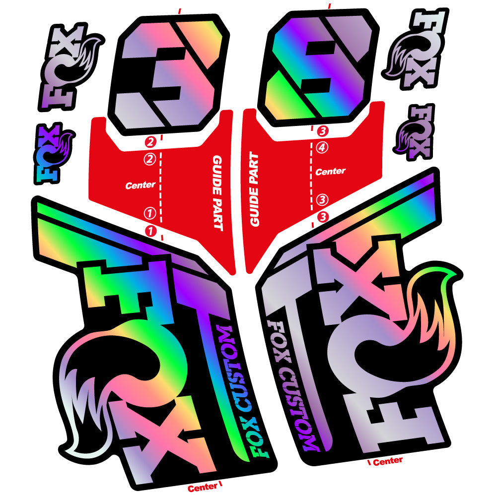 Stickers Fox Custom 38 2022 compatibles Autocollants fourche VTT 29"