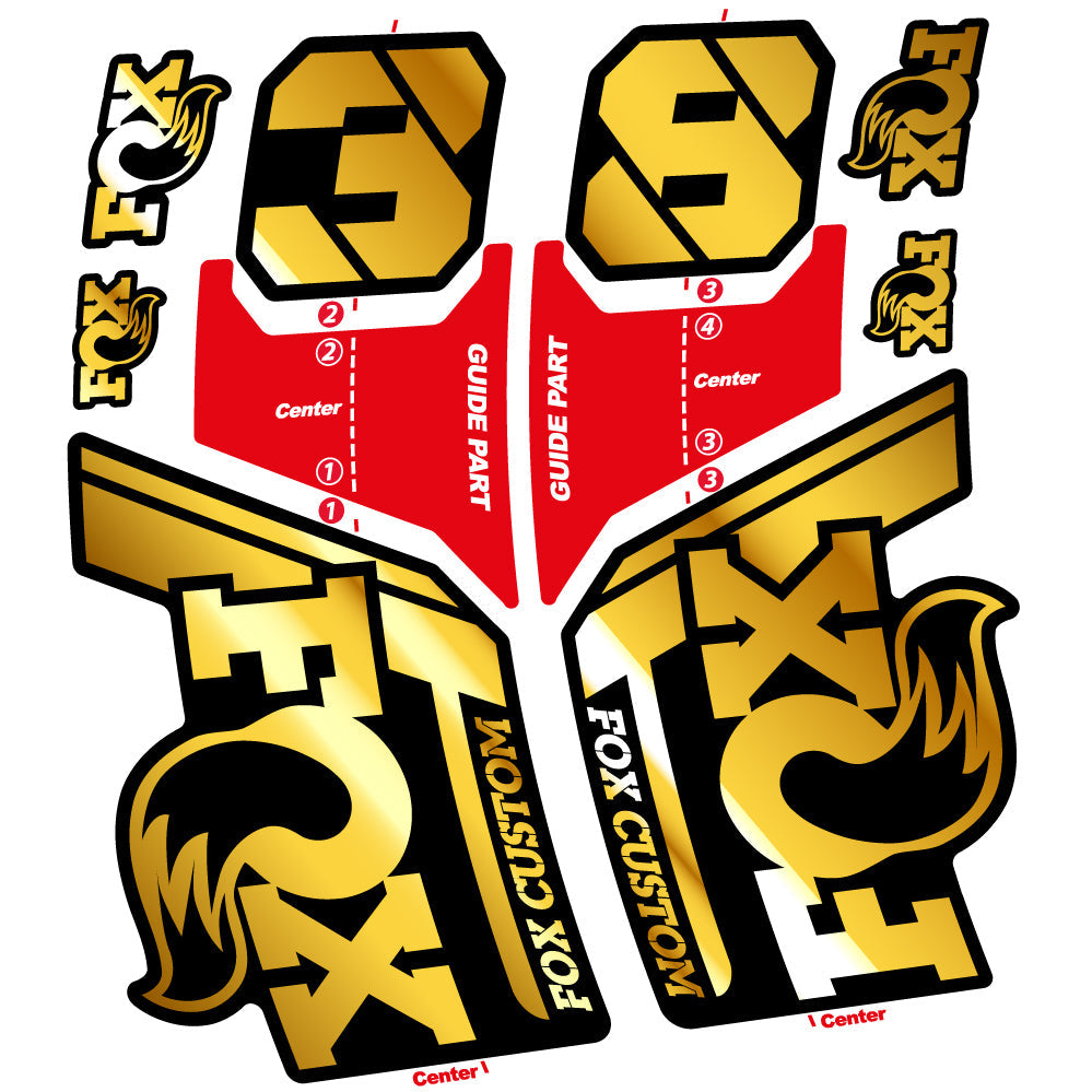 Stickers Fox Custom 38 2022 compatibles Autocollants fourche VTT 29"