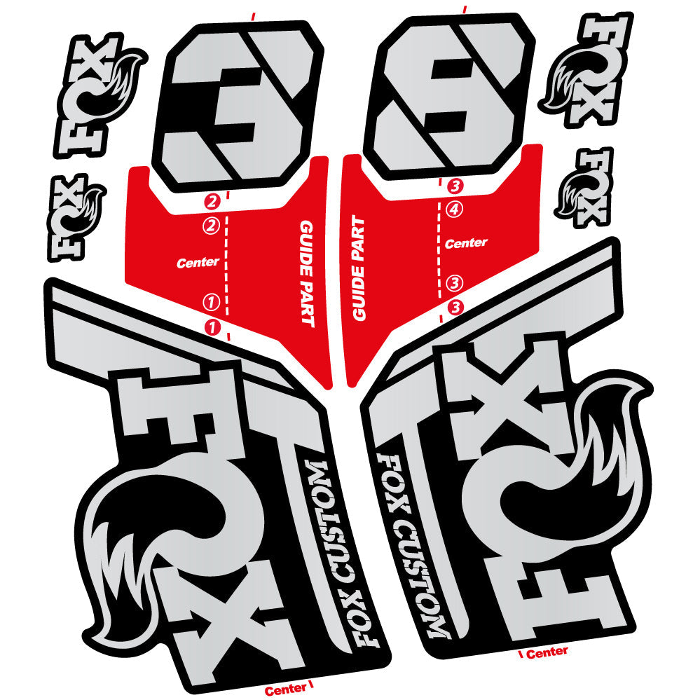 Stickers Fox Custom 38 2022 compatibles Autocollants fourche VTT 29"