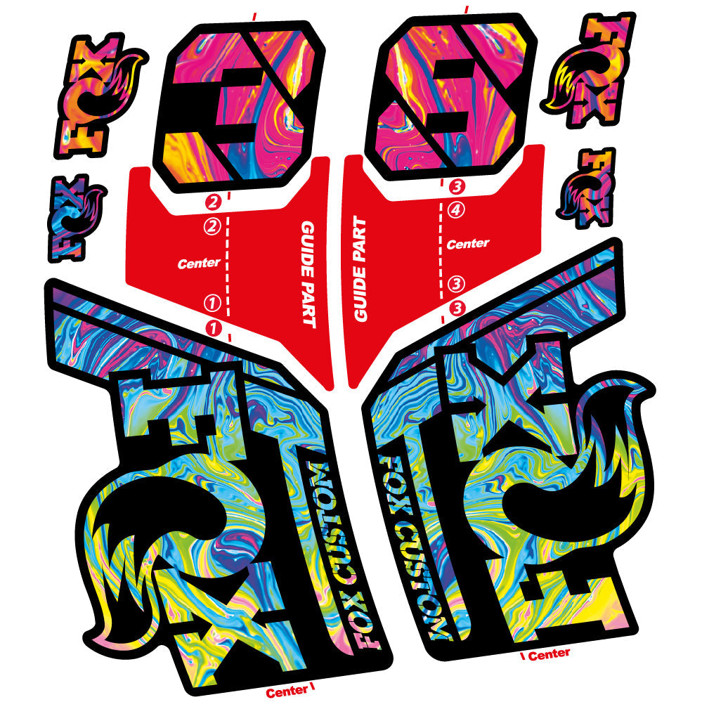 Stickers Fox Custom 38 2022 compatibles Autocollants fourche VTT 29"