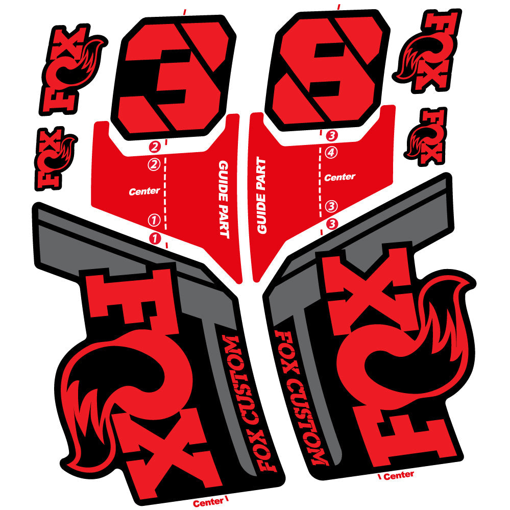 Stickers Fox Custom 38 2022 compatibles Autocollants fourche VTT 29"