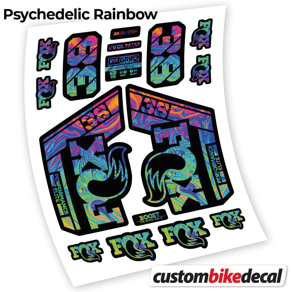 Psychedelic  Rainbow decal for Fox 38 Performance Elite 2021 fork – bike sticker vinyl