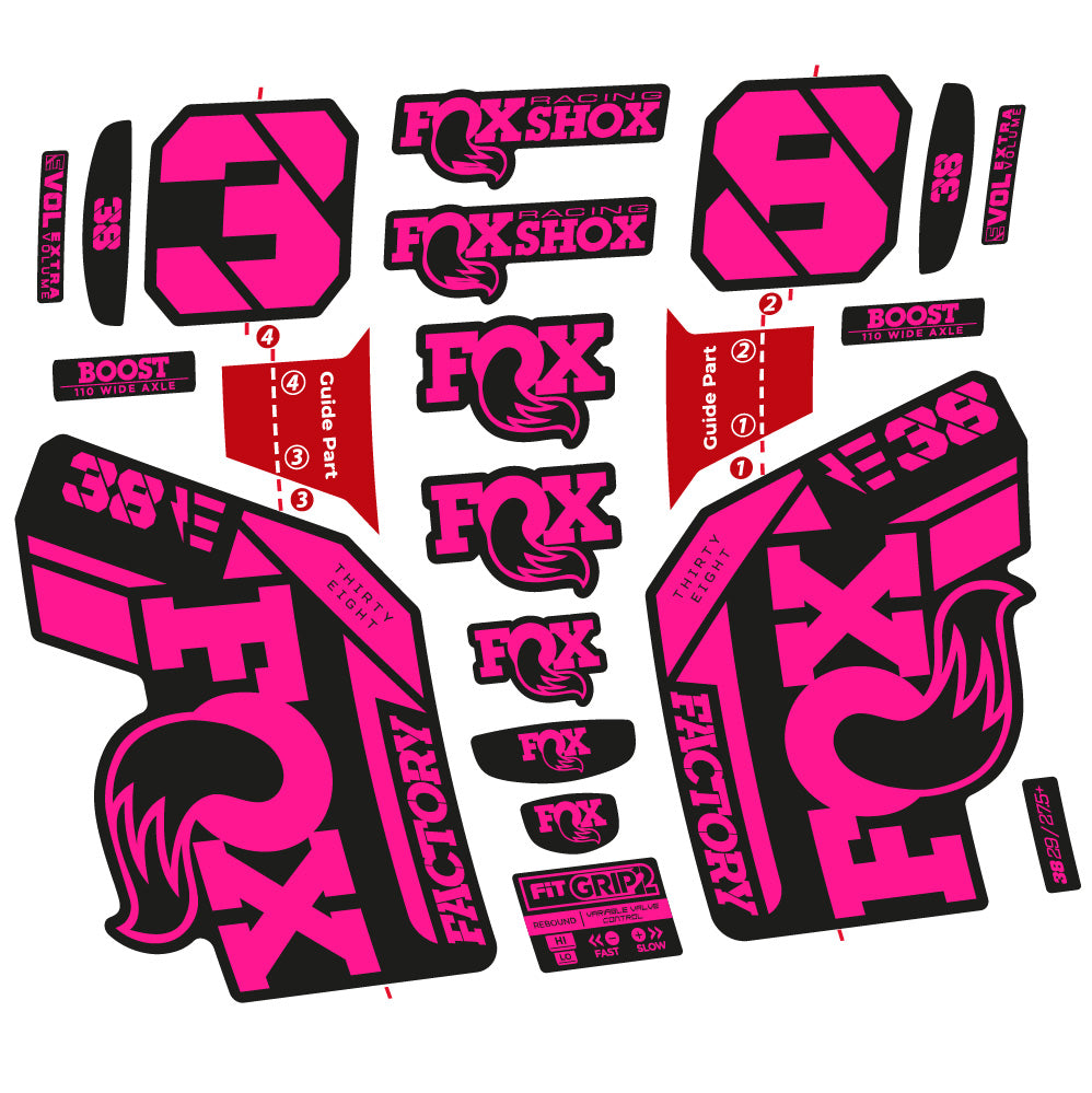 Stickers Fox 38 E-Bike 2021 compatibles - Autocollants fourche VTT