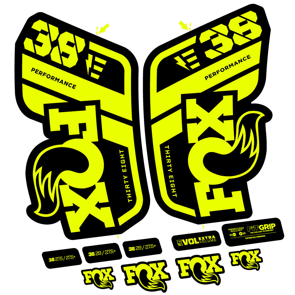 Stickers Fox 38 Performance E compatibles Autocollants fourche VTT 29"