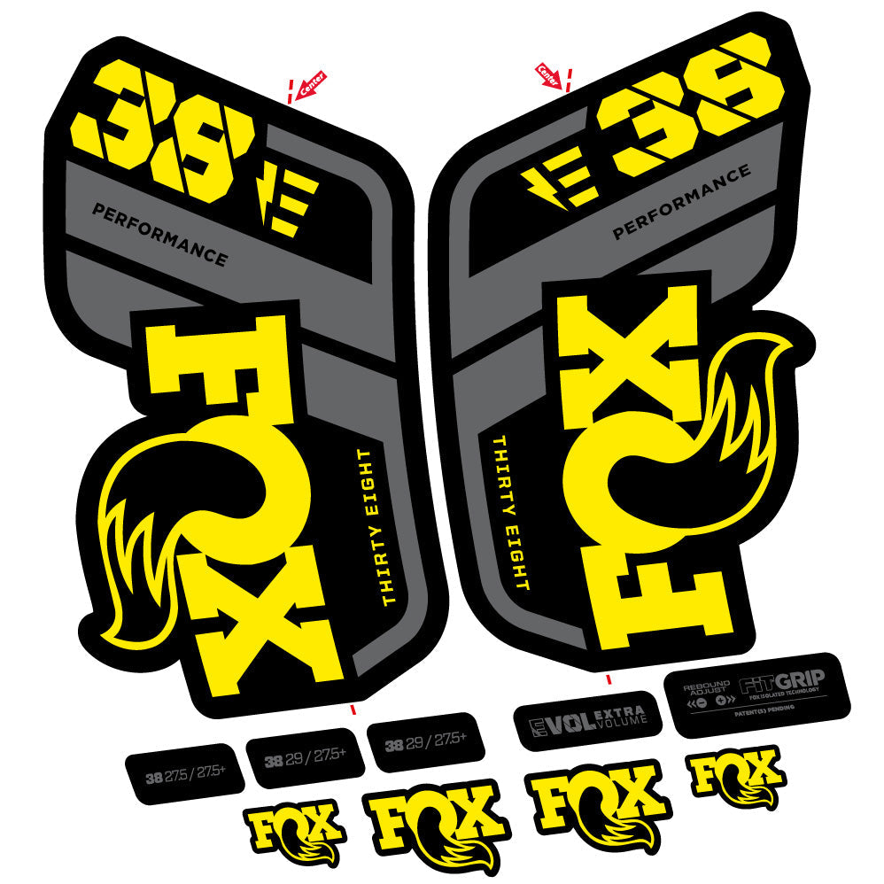 Stickers Fox 38 Performance E compatibles Autocollants fourche VTT 29"