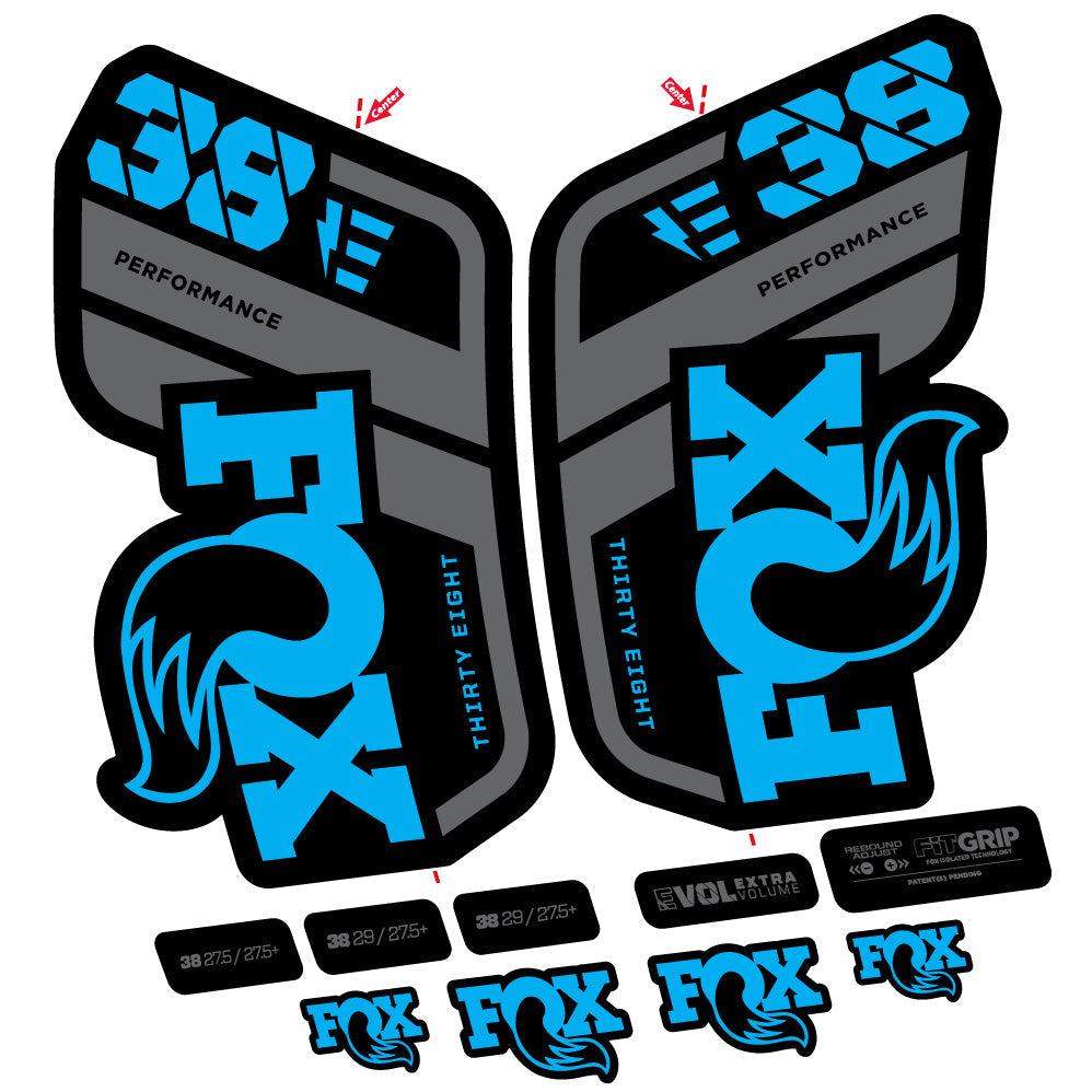 Stickers Fox 38 Performance E compatibles Autocollants fourche VTT 29"