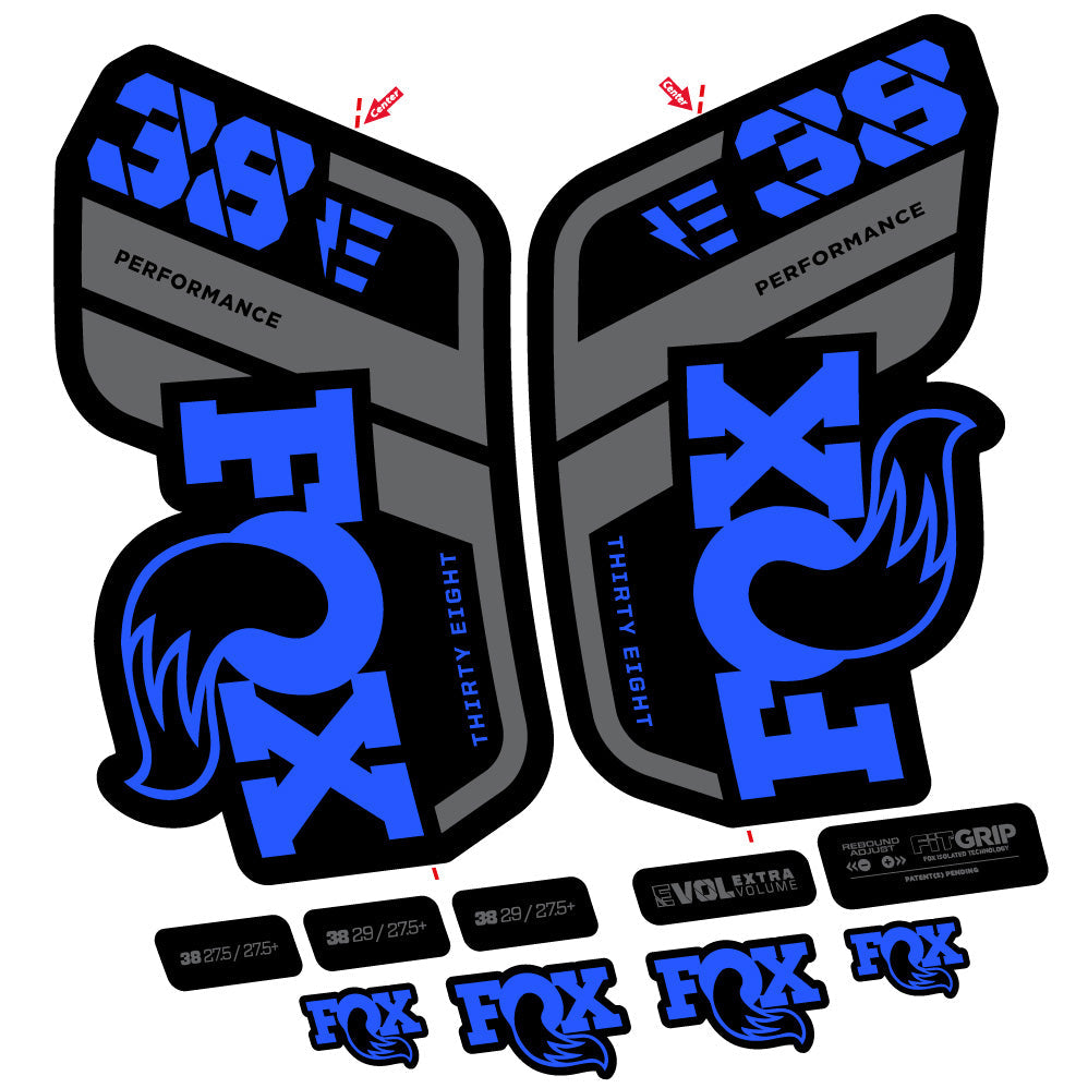 Stickers Fox 38 Performance E compatibles Autocollants fourche VTT 29"