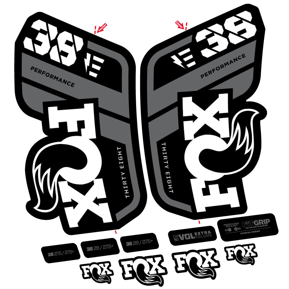 Stickers Fox 38 Performance E compatibles Autocollants fourche VTT 29"