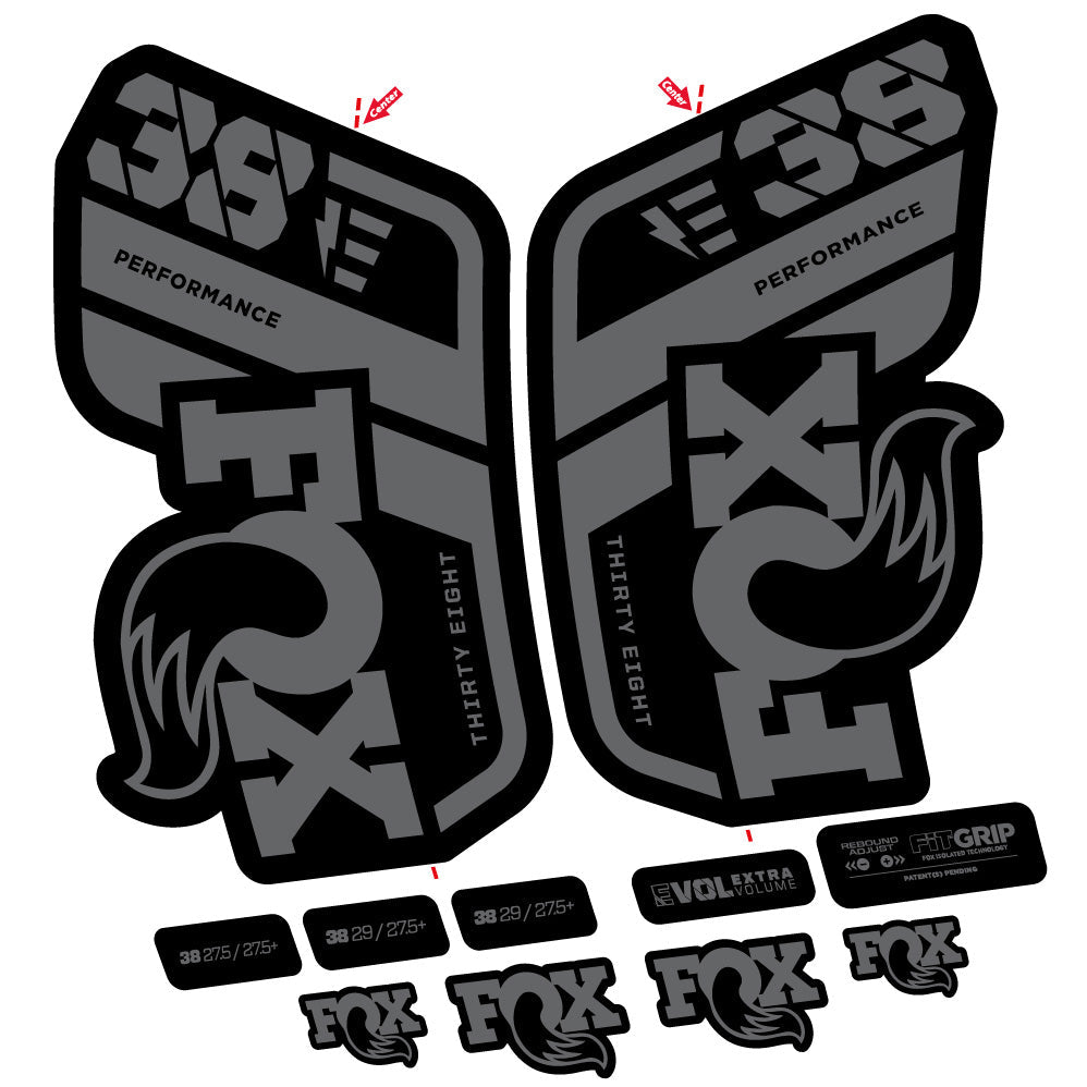 Stickers Fox 38 Performance E compatibles Autocollants fourche VTT 29"