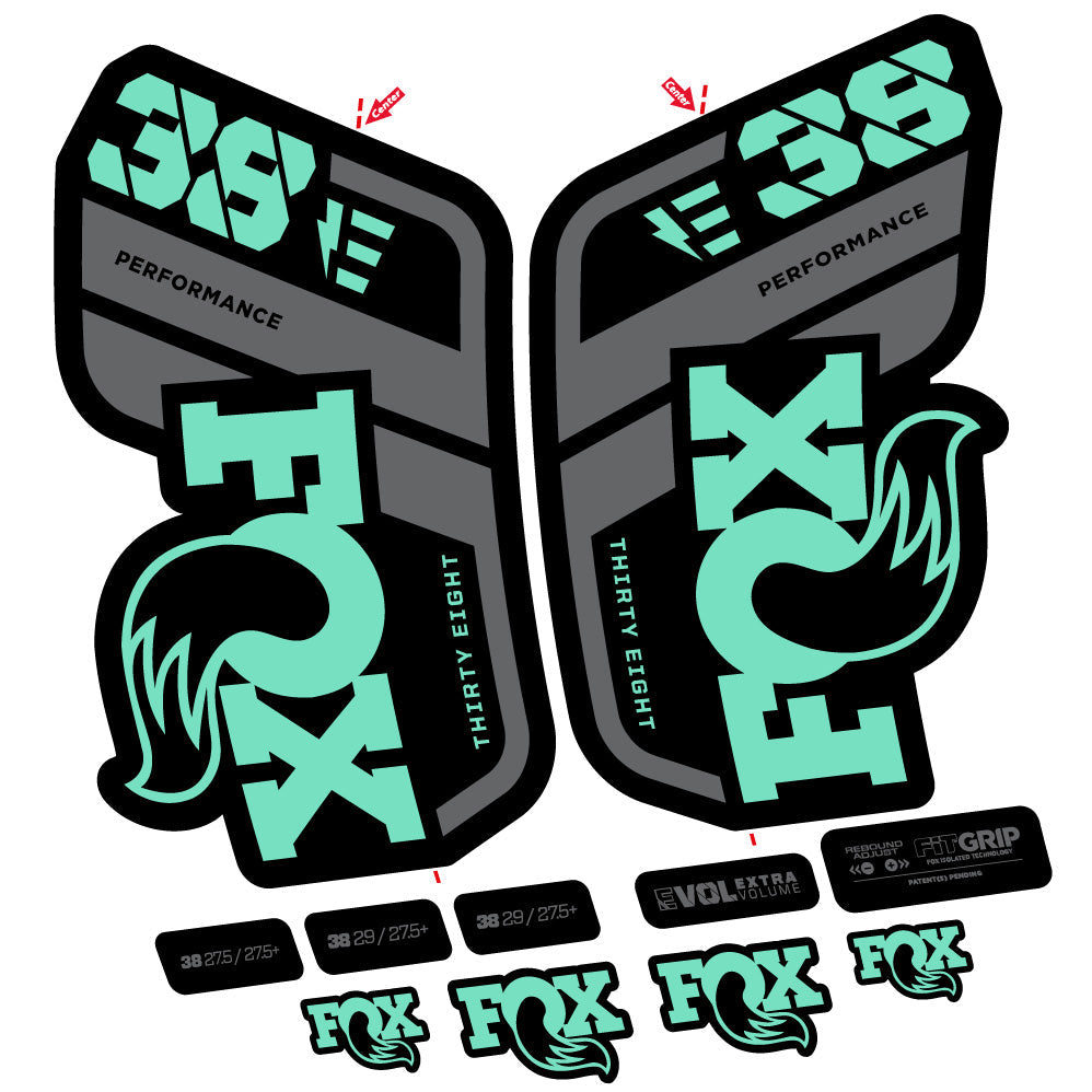 Stickers Fox 38 Performance E compatibles Autocollants fourche VTT 29"