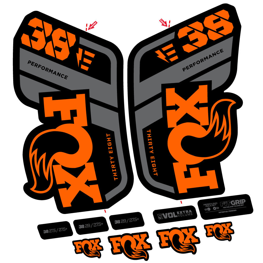 Stickers Fox 38 Performance E compatibles Autocollants fourche VTT 29"