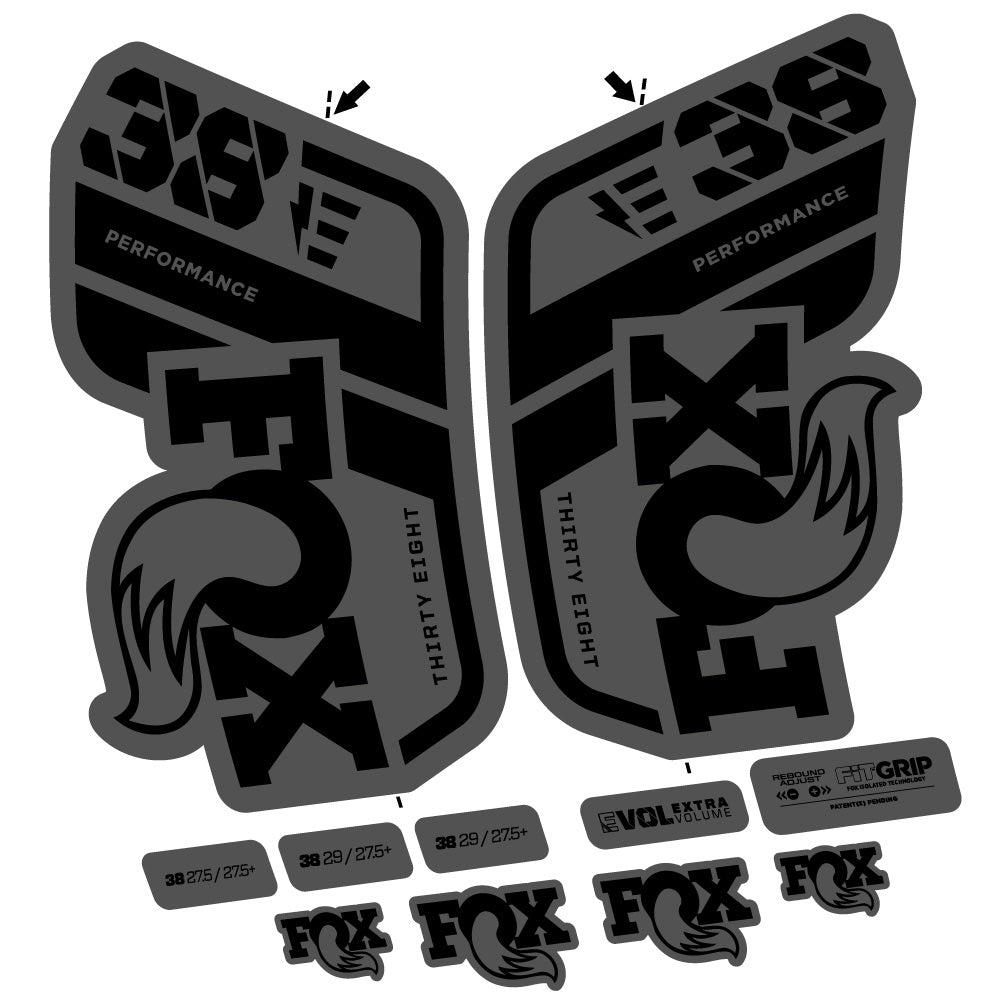 Stickers Fox 38 Performance E compatibles Autocollants fourche VTT 29"