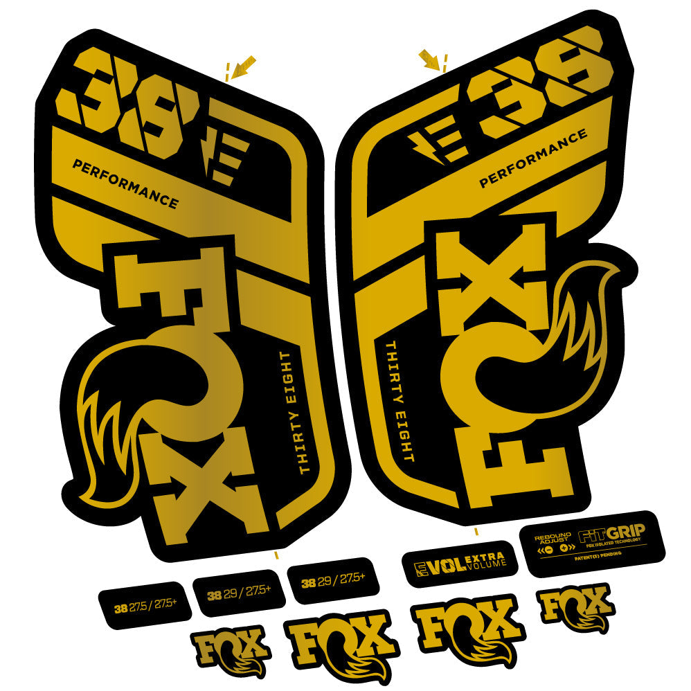 Stickers Fox 38 Performance E compatibles Autocollants fourche VTT 29"