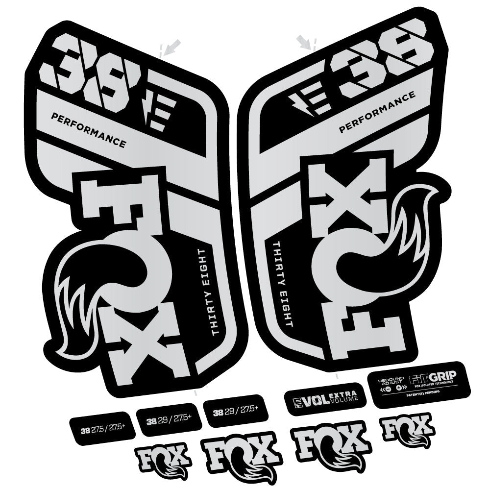 Stickers Fox 38 Performance E compatibles Autocollants fourche VTT 29"