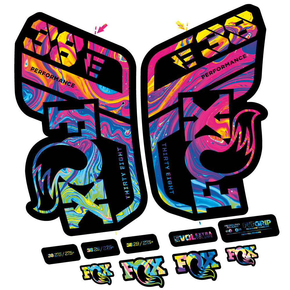 Stickers Fox 38 Performance E compatibles Autocollants fourche VTT 29"