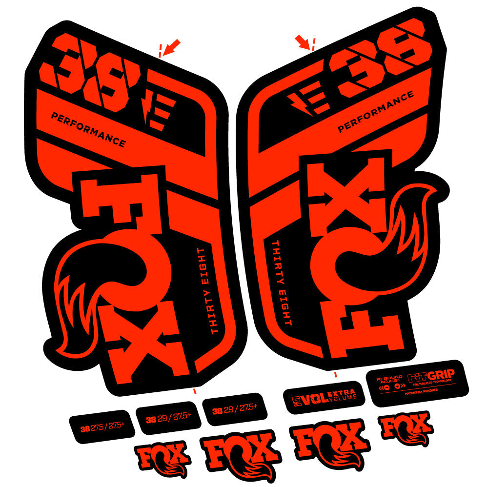 Stickers Fox 38 Performance E compatibles Autocollants fourche VTT 29"