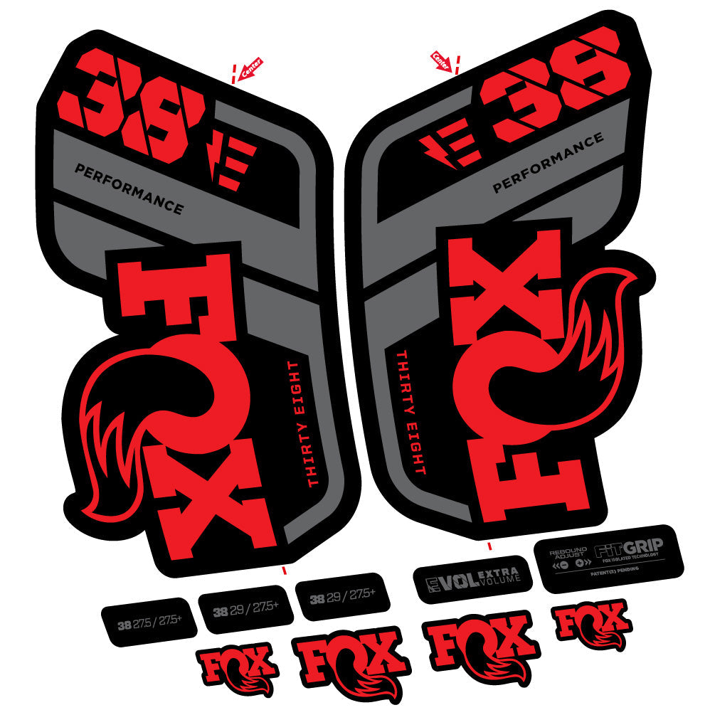 Stickers Fox 38 Performance E compatibles Autocollants fourche VTT 29"