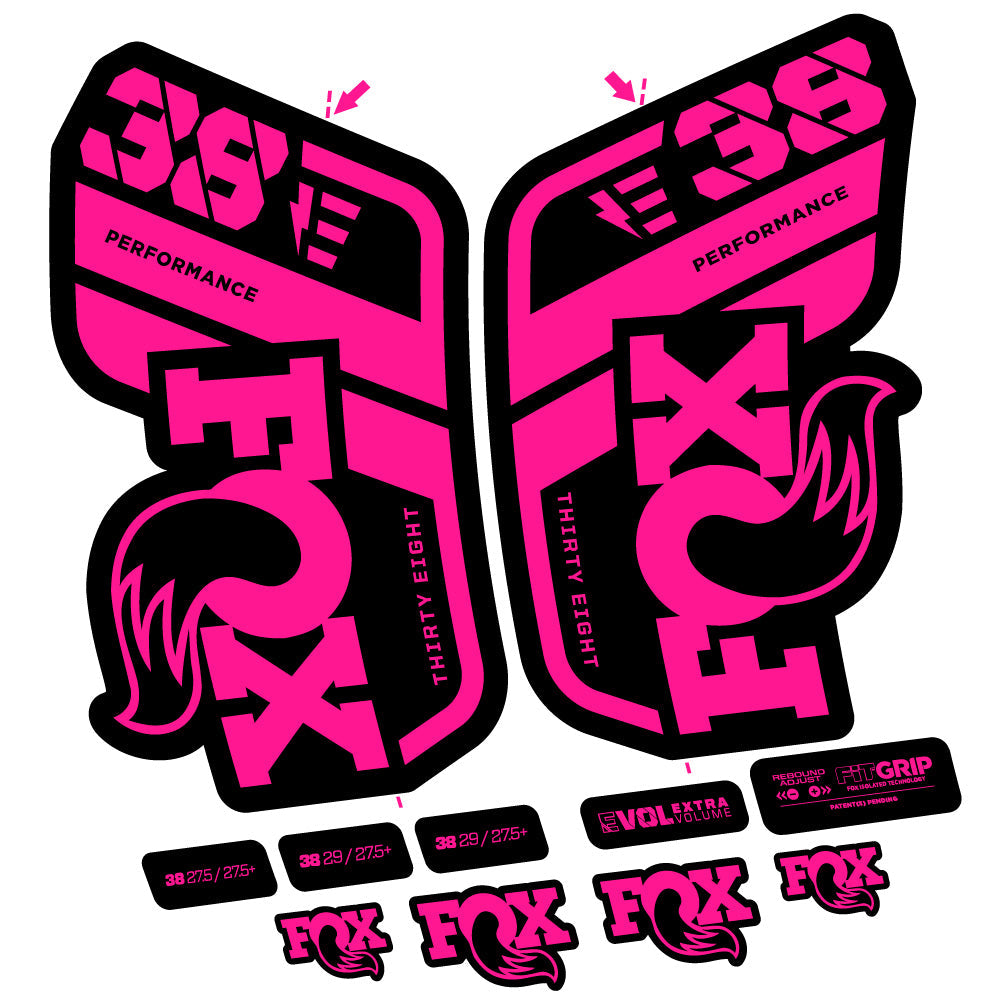 Stickers Fox 38 Performance E compatibles Autocollants fourche VTT 29"