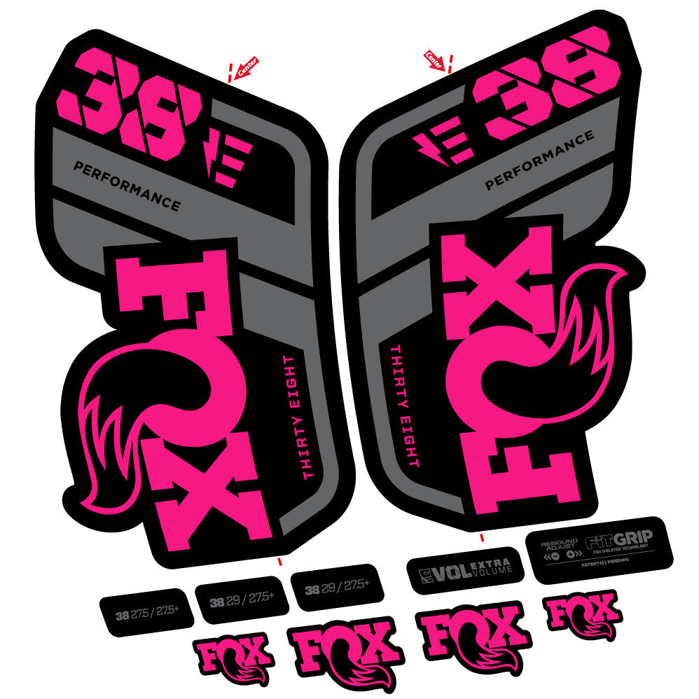 Stickers Fox 38 Performance E compatibles Autocollants fourche VTT 29"