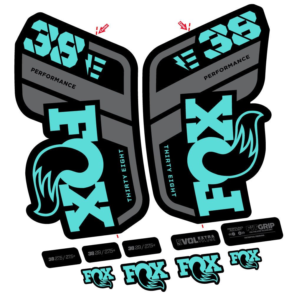 Stickers Fox 38 Performance E compatibles Autocollants fourche VTT 29"