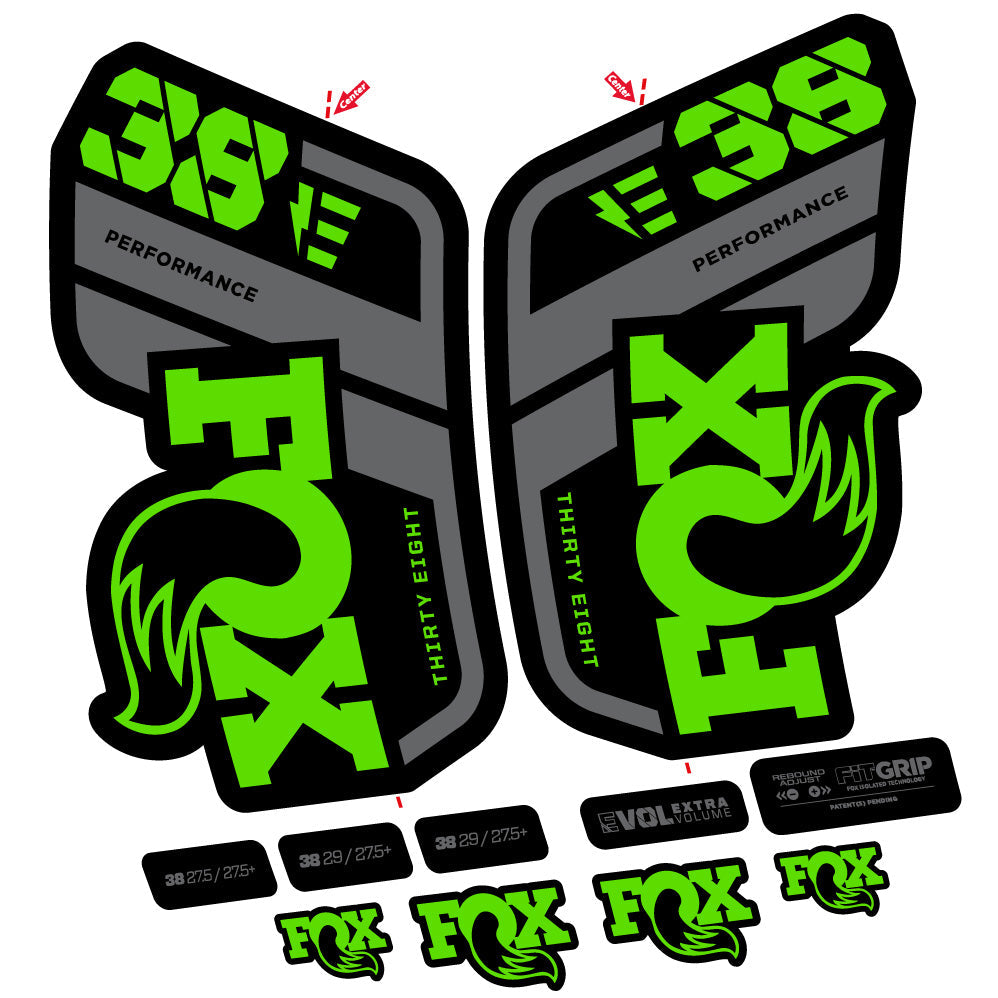 Stickers Fox 38 Performance E compatibles Autocollants fourche VTT 29"