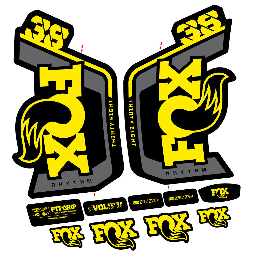 Stickers Fox Factory 38 Rhythm 2024 compatibles Autocollants fourche VTT 29"