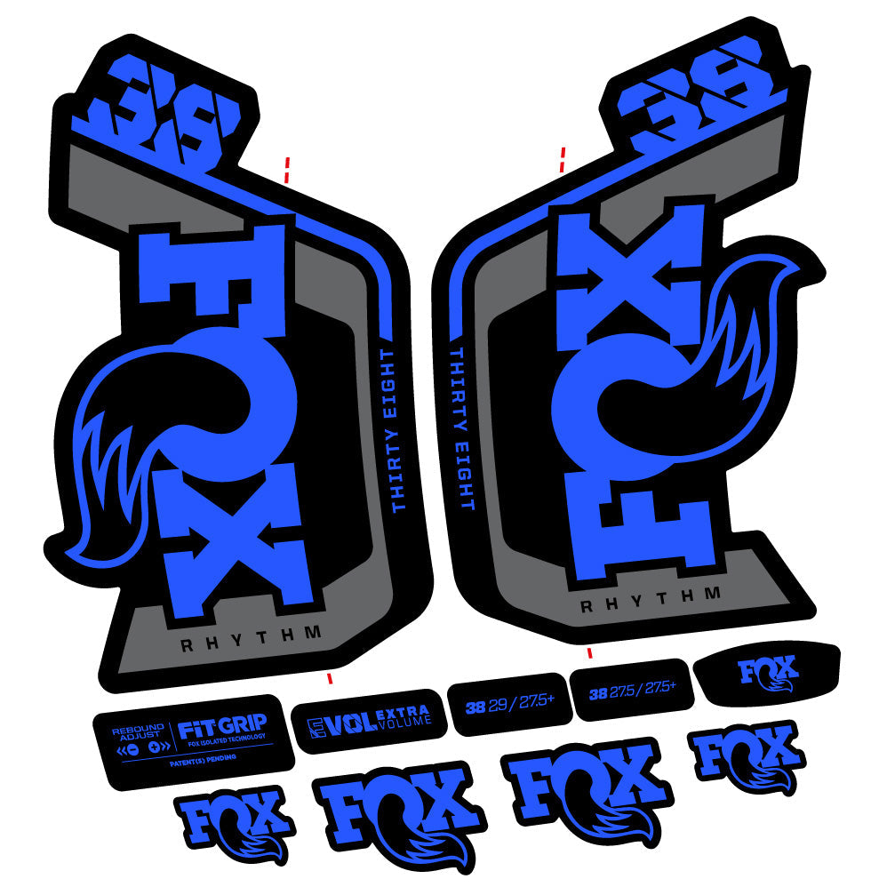 Stickers Fox Factory 38 Rhythm 2024 compatibles Autocollants fourche VTT 29"
