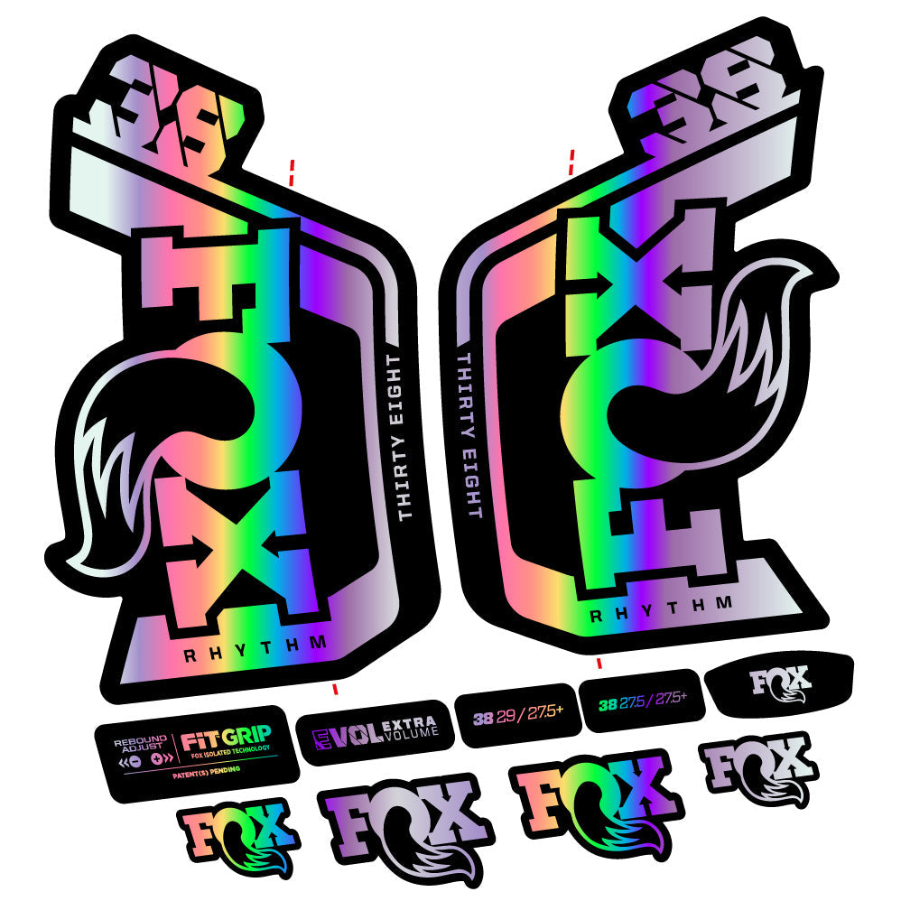 Stickers Fox Factory 38 Rhythm 2024 compatibles Autocollants fourche VTT 29"