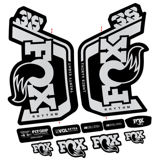 Stickers Fox Factory 38 Rhythm 2024 compatibles Autocollants fourche VTT 29"